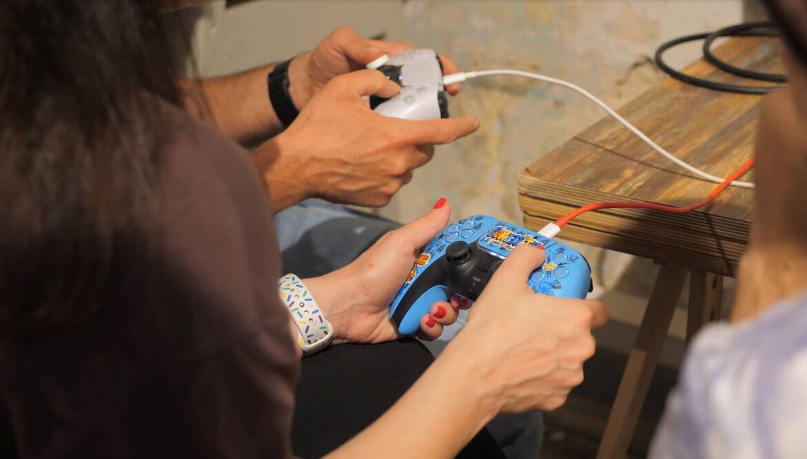 Two players with controllers